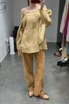 BASERANGE Corduroy Navarro Pants Made in Portugal TRNA-CO-WI22 Bossa Brown